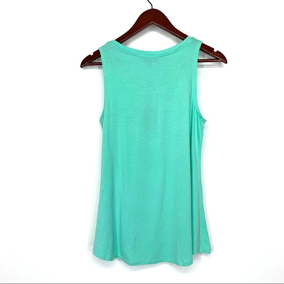 Cupio Mint Green Bucle Embroidered Cactus Graphic Tank Top New Nwt Size Small - Picture 2 of 12